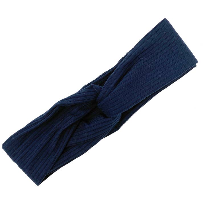 Navy TESSA Headband (Ribbed) for wholesale by LOOP Lifestyle