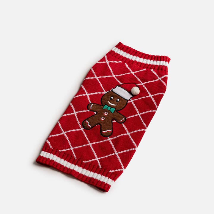 Silver Paw - Wholesale Pet Sweater - Dog - Ugly Xmas Dog Sweater - Gingerbread