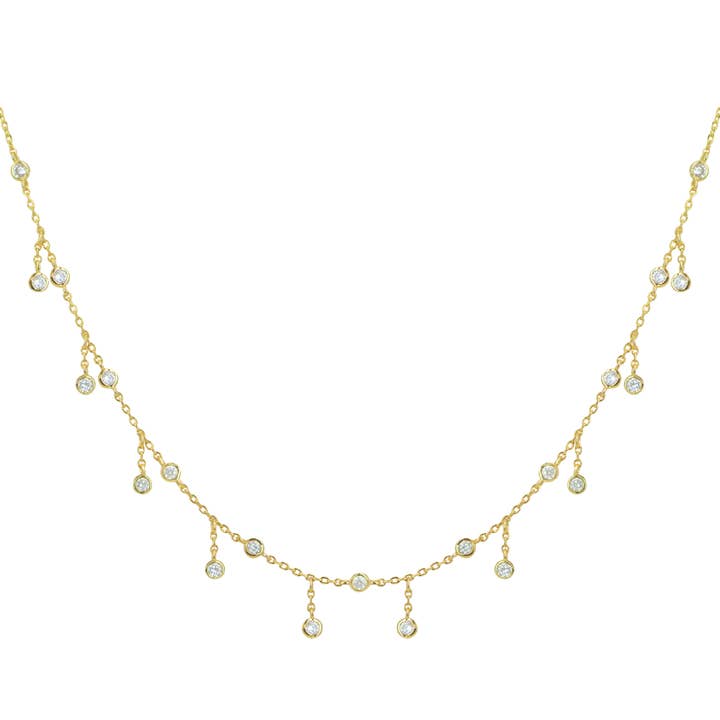 Rain Drop Choker halsketting met kristallen voor wholesale door Kamaria Jewelry