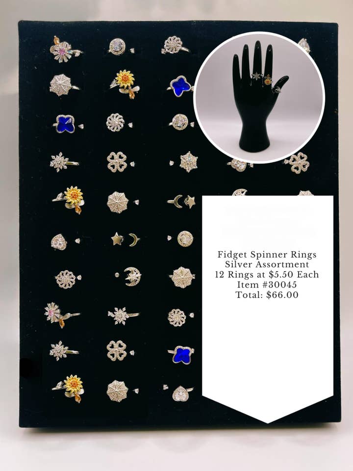 Spinner Rings Silver Assortment for wholesale by Serenity + Sol