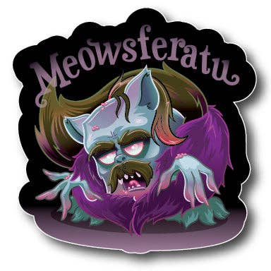 Pegatina de 4" de Meowsferatu para venta al por mayor de Squaredy Cats