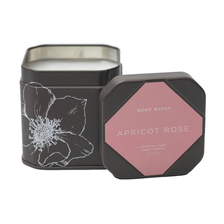 Accent Tin Candle - Apricot Rose for wholesale by Rosy Rings