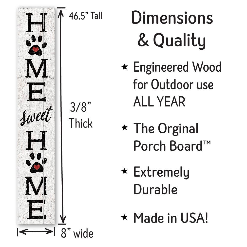 ST Creations - Wholesale Sign - Home Sweet Home Pawprints - Porch Board™ PB12