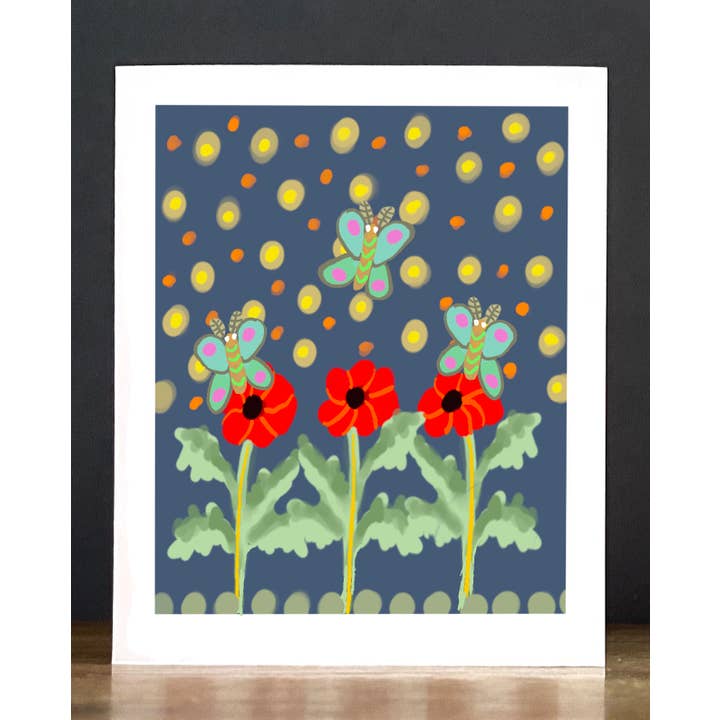 Notekort: Valmuer, møl og ildfluer for engroshandel hos Cards by Charlot