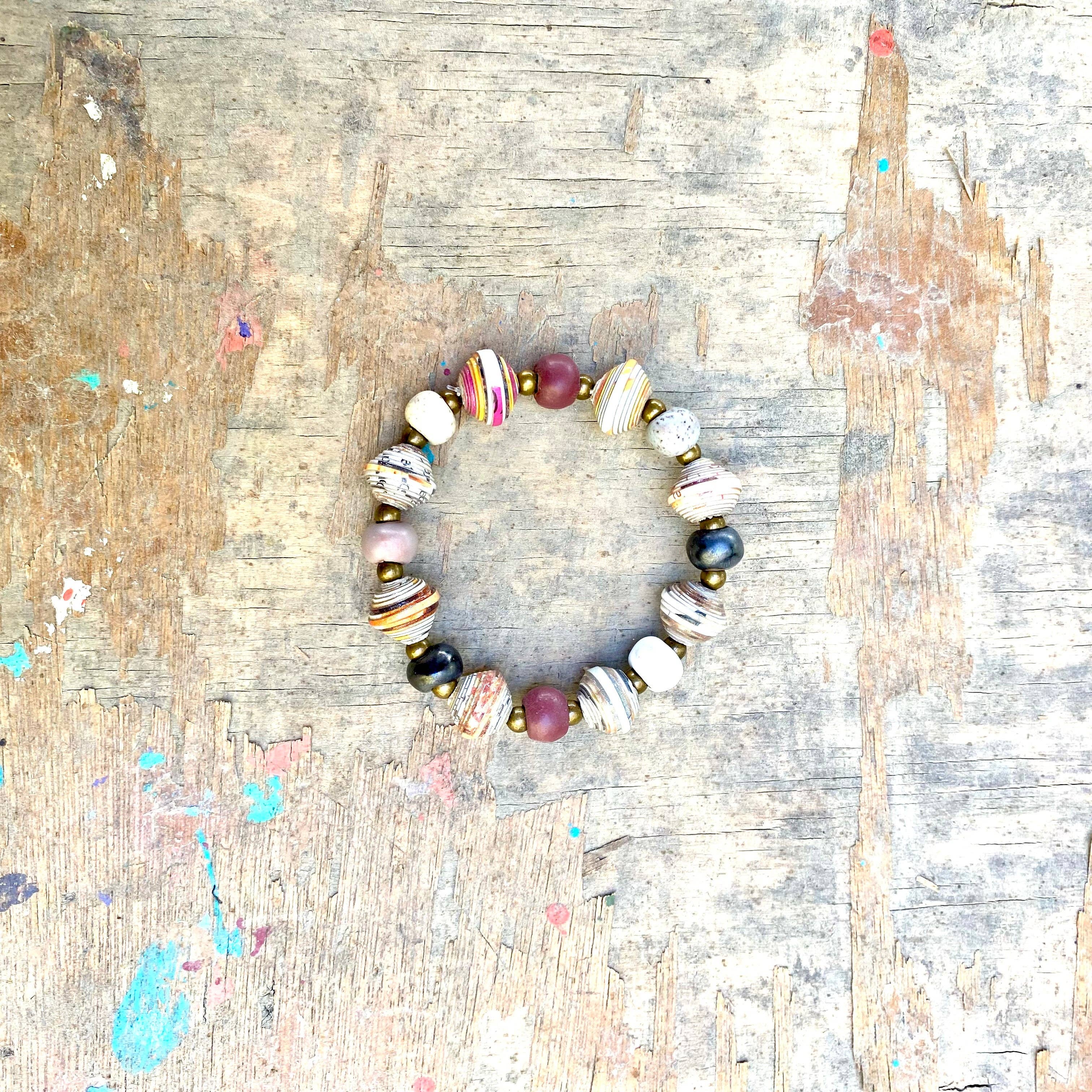 Haiti Fair Trade- Papillon Marketplace - Vente Bracelet de perles - Bracelet Signature haïtienne - Pastels avec perles de céréales1