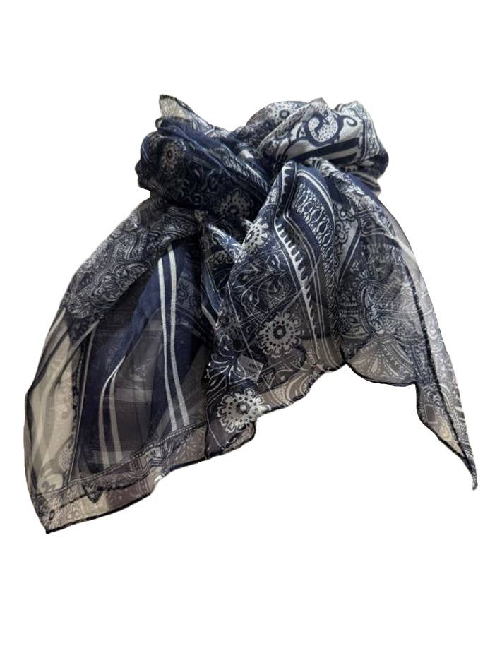 Abstract Print Silk Chiffon Scarf(D105) for wholesale by J & X