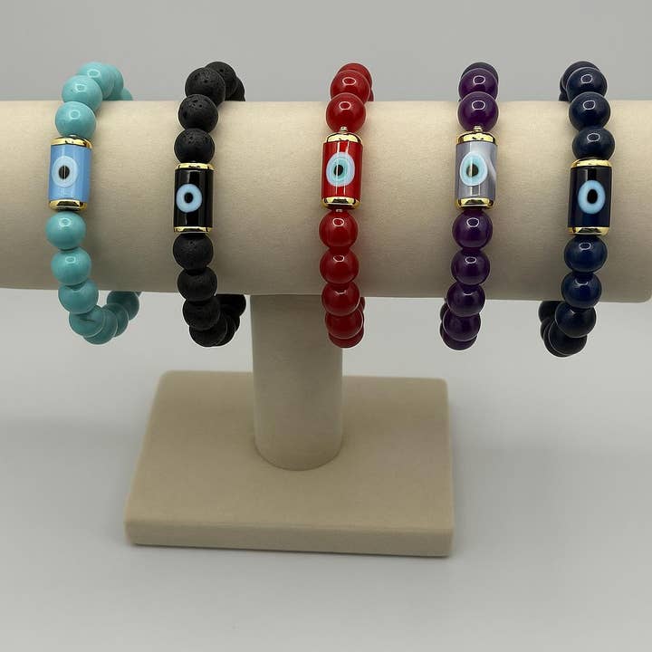 Natural Stone Evil Eye Bracelet for wholesale by A&K Jewelry Collection