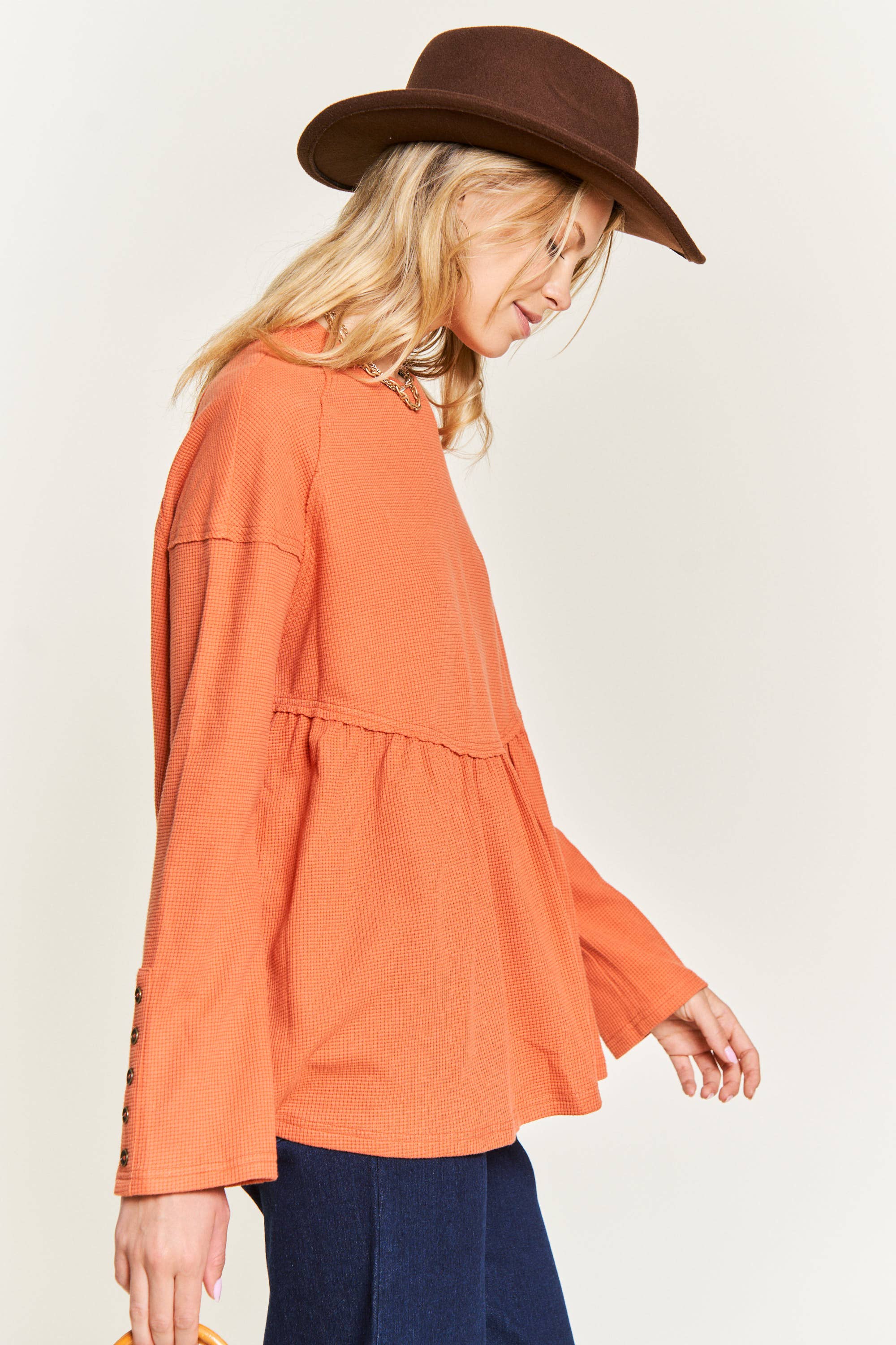 JADE BY JANE - Vendita all'ingrosso Felpa - Donna - Pullover in tessuto a maglia waffle JJT5045 110