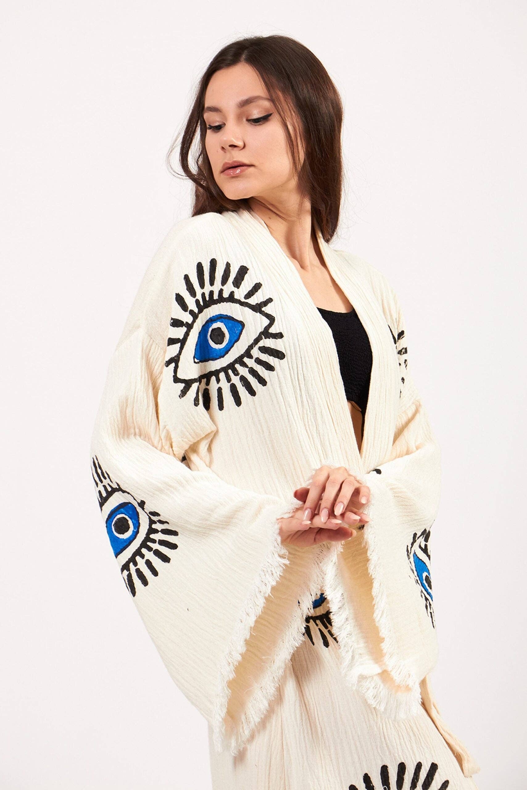 Umays Boho - Wholesale Kimono - Women's - Evil Eye Robe, Cotton Kimono, Handmade Kimono for Women0