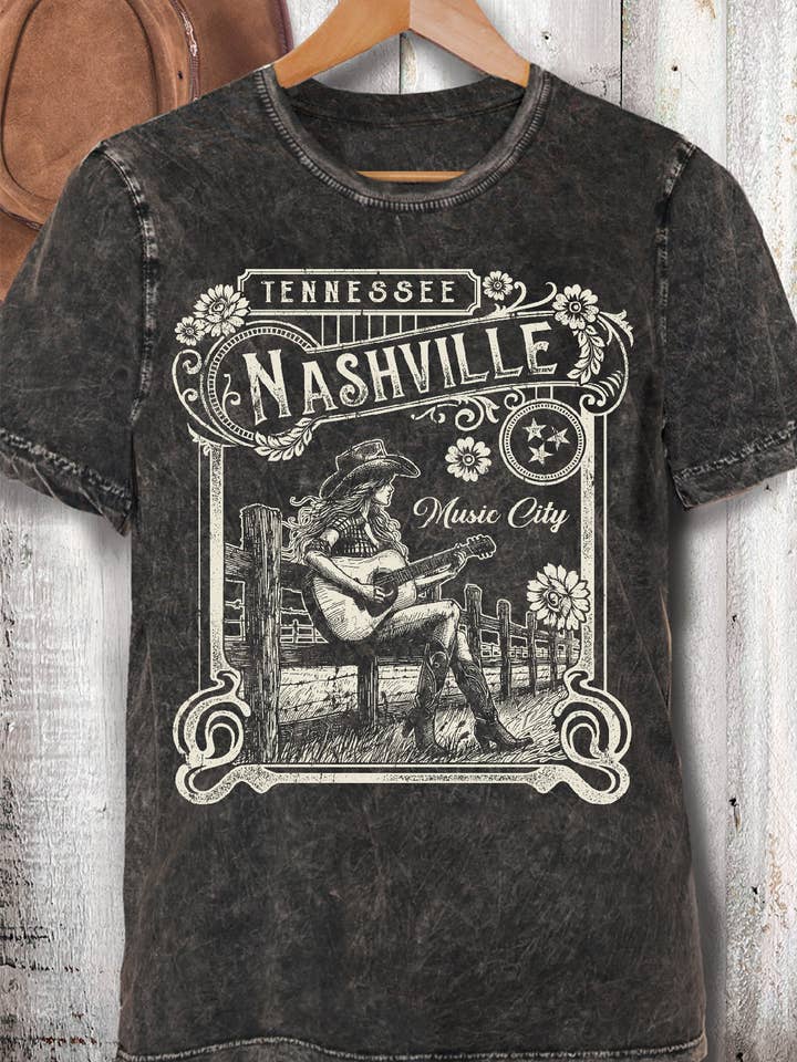BT2125 MT TENNESSEE NASHVILLE Mineralwasch-T-Shirt für den Großhandel von BouTeeQue Closet