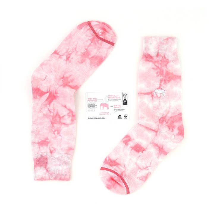 Elephant Tie Dye for wholesale by Critically Endangered Socks