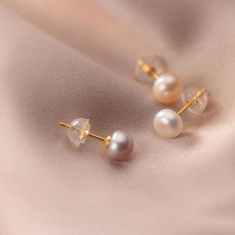 Perimade & Co. LLC - Wholesale Stud/Post Earrings - White Pink Purple Pearl Stud Earrings in 925 Sterling Silver26