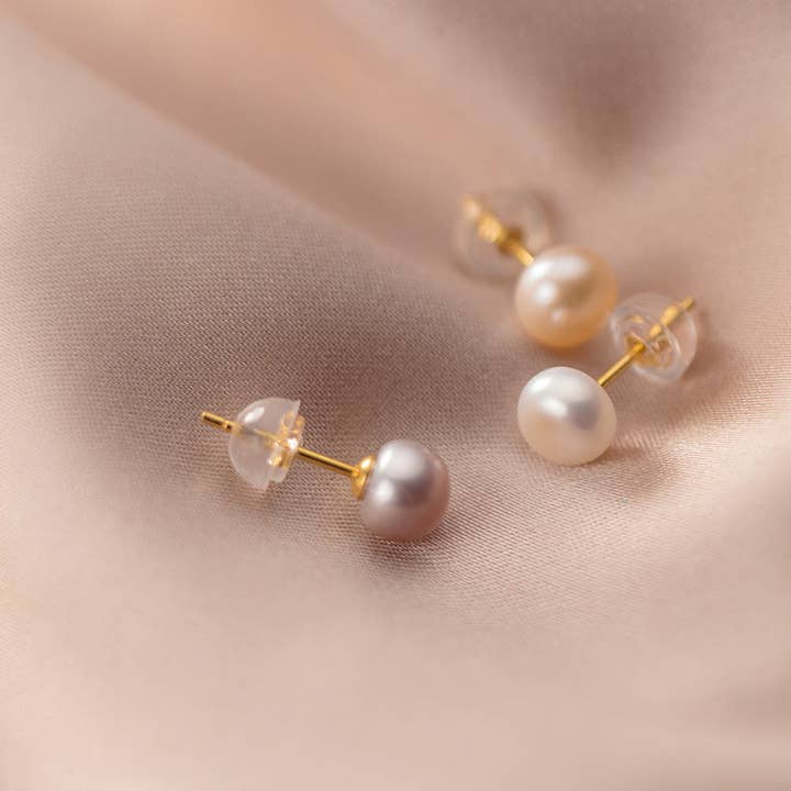 Perimade & Co. LLC - Wholesale Stud/Post Earrings - White Pink Purple Pearl Stud Earrings in 925 Sterling Silver26