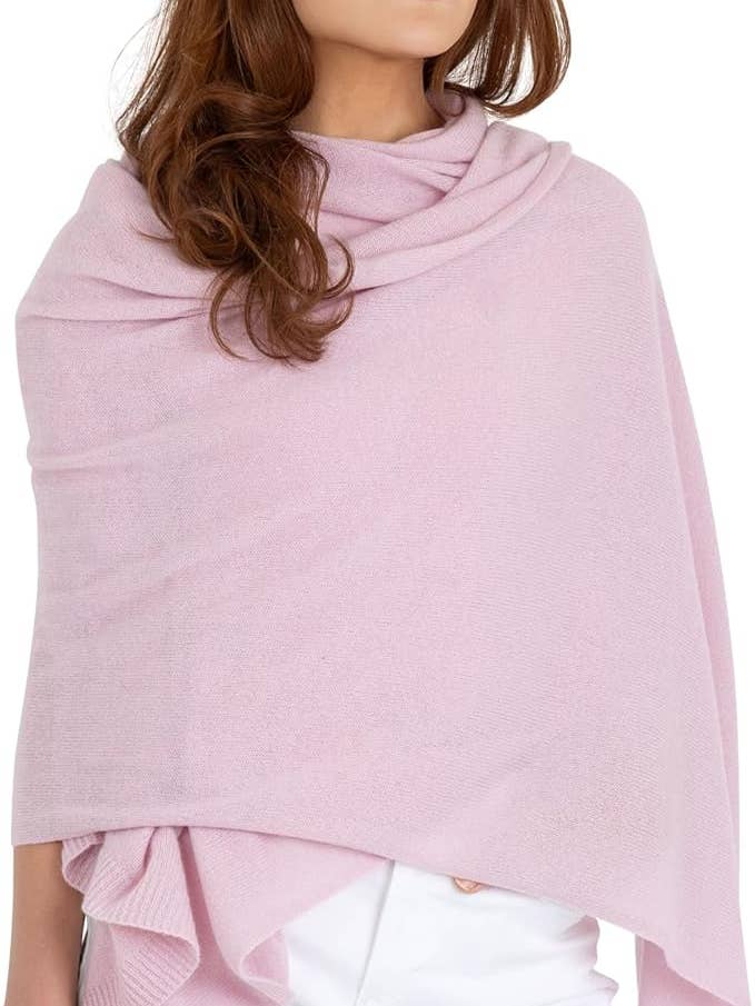 Velanio Pink 100% kashmir strikket omslagsjal for engroshandel hos Velanio Cashmere