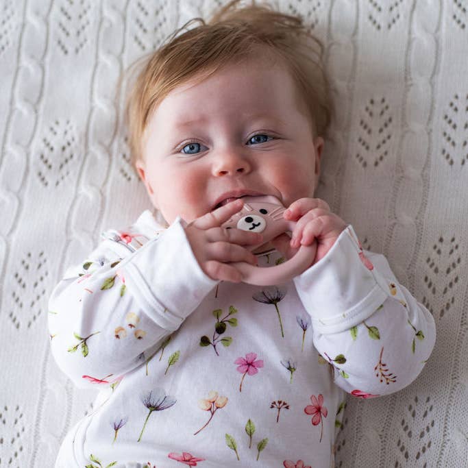 Emotion & Kids - Wholesale Jumpsuit - Baby - Fleur Zip Onesie with Feet