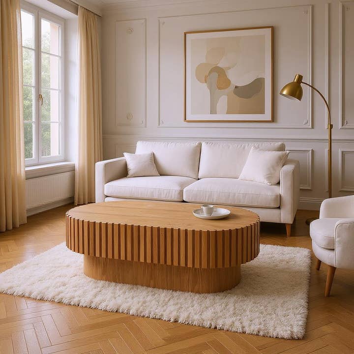 Modena 43.7" Oval Wooden Coffee Table and other Purchase Wholesale modena. Free Returns & Net 60 Terms on Faire trending on Faire.