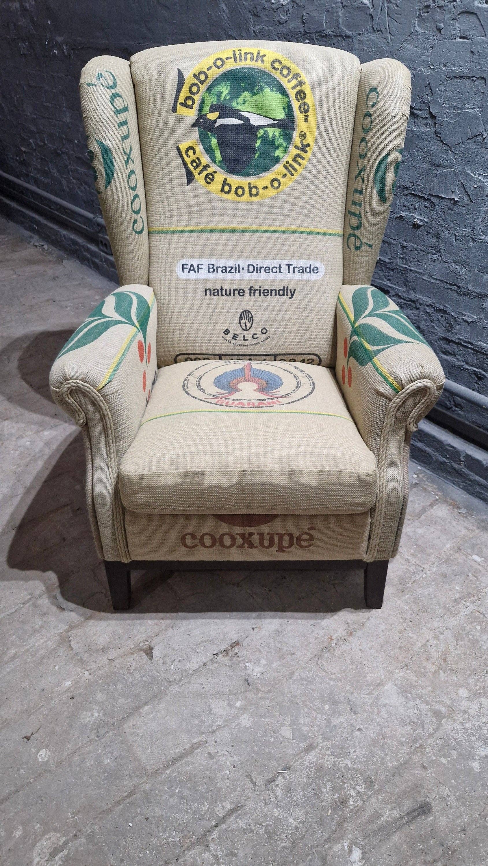 CAFFAHHAUS - Vente Chaises - Fauteuil vintage durable en sacs de café recyclés - collection « Sostinible Lampocoy » par CAFFAHHAUS4