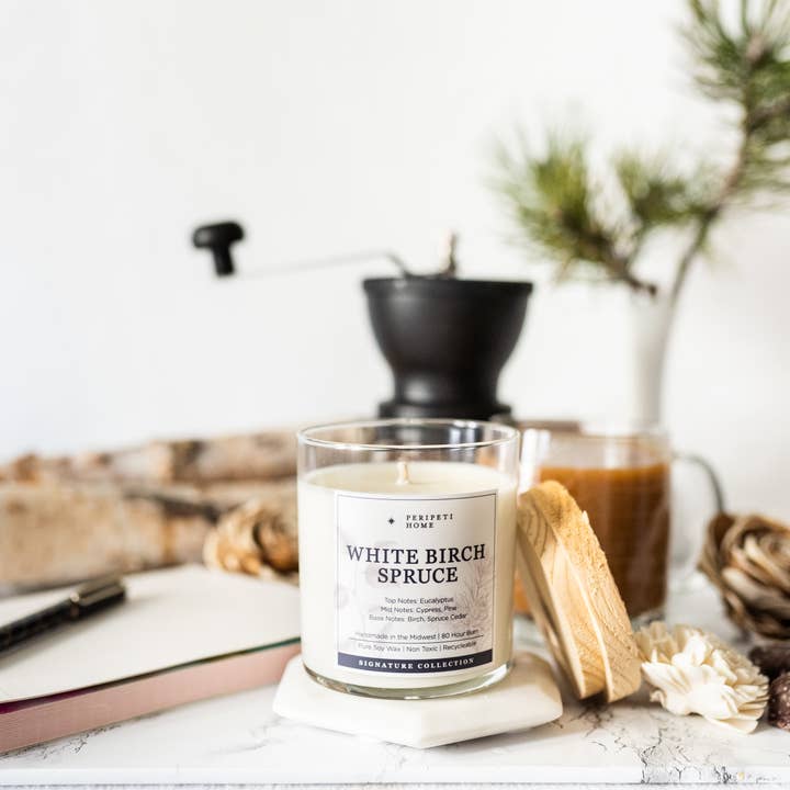 Peripeti Home - Wholesale Jar/Filled Candle - White Birch + Spruce