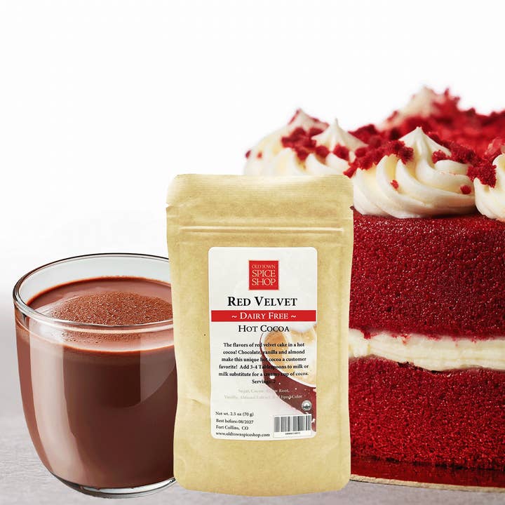 Old Town Spice Shop - Wholesale Hot cocoa mix/kit - Dairy-Free Red Velvet Hot Cocoa, Hot Chocolate Mix, 2.5 oz0