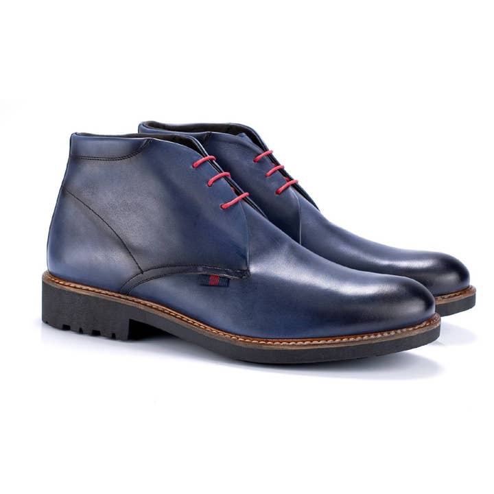 LASEPI-MARINO blauwe leren enkellaars voor wholesale door Men's Heritage