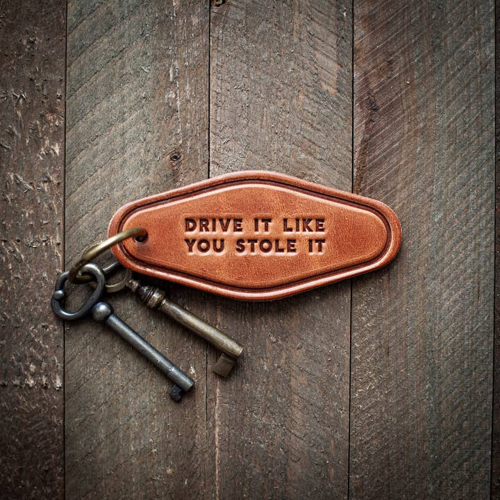 Sugarhouse Leather - Wholesale Keychain - Unisex - Drive It Like You Stole It Leather Keychain Motel Style