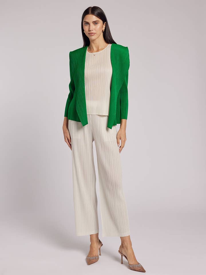 Jade Crystal Pleats Shawl Cardigan for wholesale on Faire2