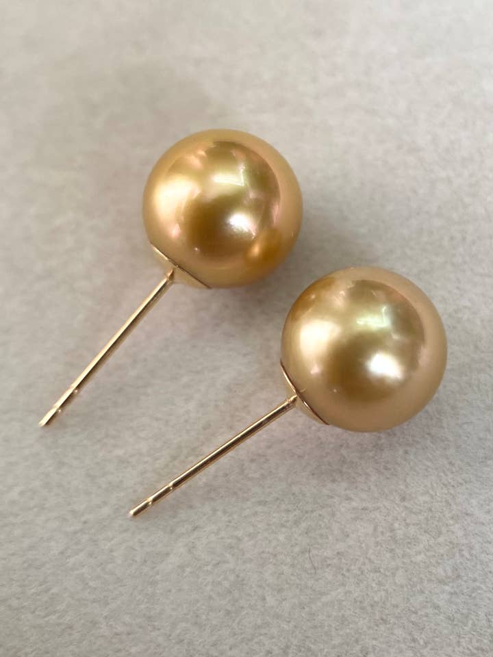 7A Samler Guld Sydhavsperle 18K Guld Ørestikker for engroshandel hos b29