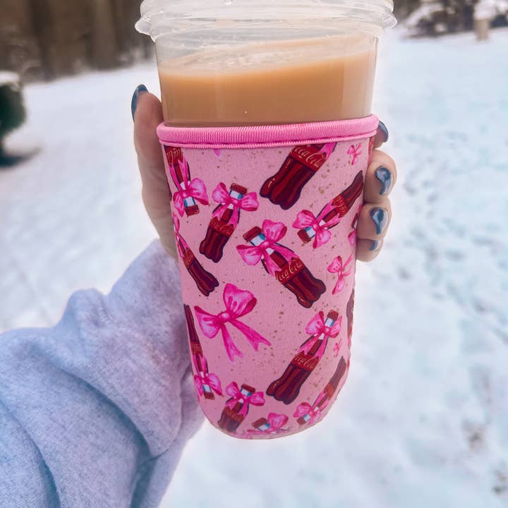 The Wild Buck Company - Wholesale Drink Huggers & Koozies - Coquette Coke Iced Coffee Coozie/ Drink Sleeve