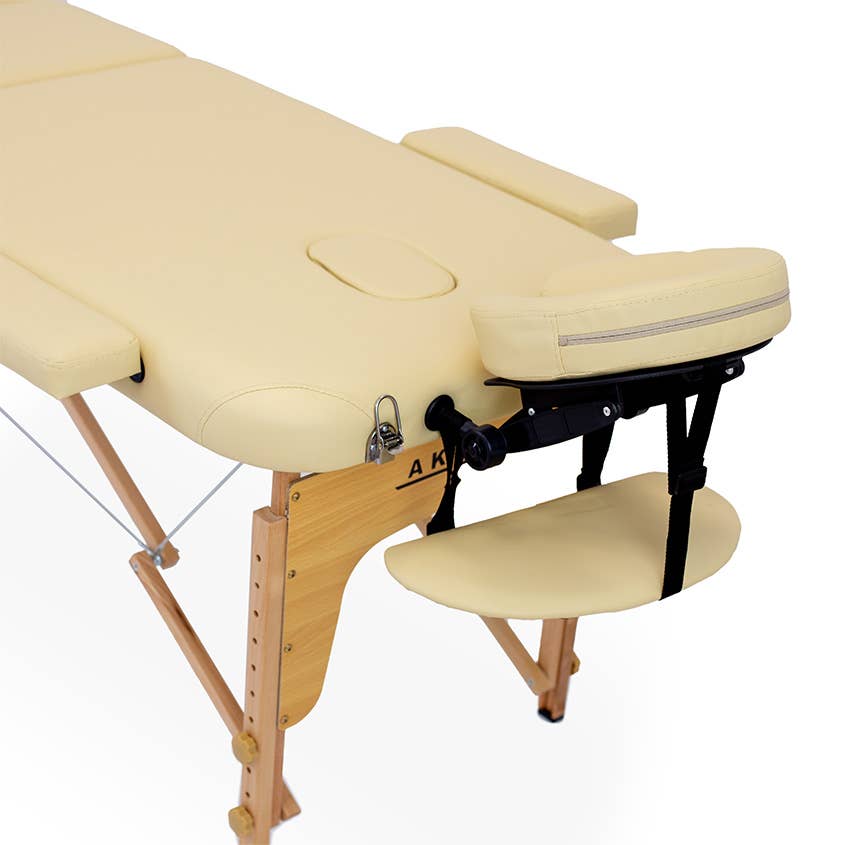 ACUS MED - Wholesale Lichaamsmassage-apparaat - Massagebank Kora 60 cm vouwbaar hout drie-delig - beige2