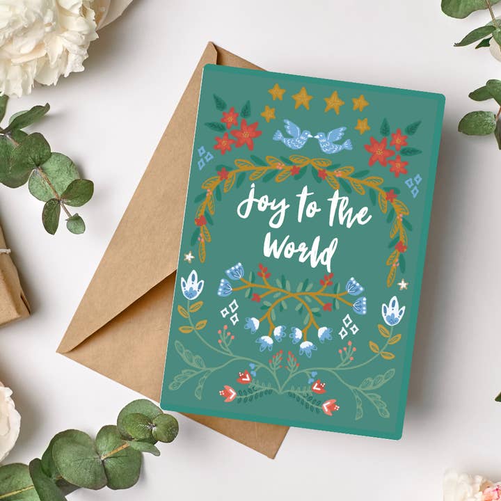 Tarjeta navideña popular: Joy to the World para venta al por mayor de Paper Station