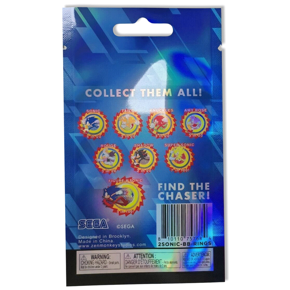 Zen Monkey Studios - Wholesale Lapel Pin/Button - Character Ring Blind Bag Series: Sonic The Hedgehog Collectible Pins1