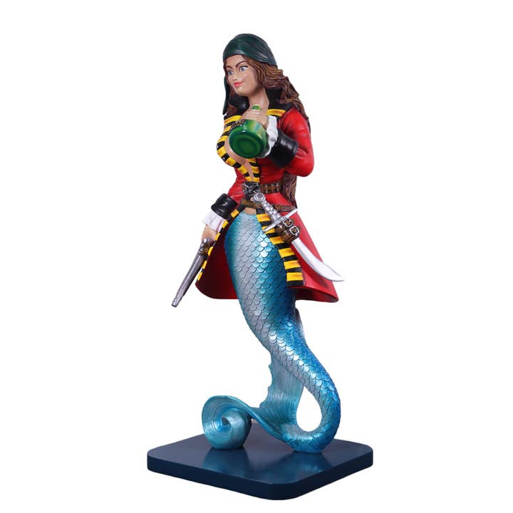 Nautical Tropical Imports - Wholesale Sculpture - Sassea The Renegade Mermaid Pirate Sculpture 5ft Tall 2