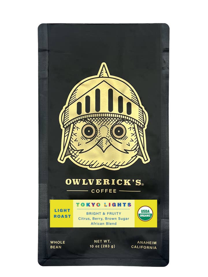 Tokyo Lights (Organic) : Light Roast for wholesale by Owlverick's Coffee