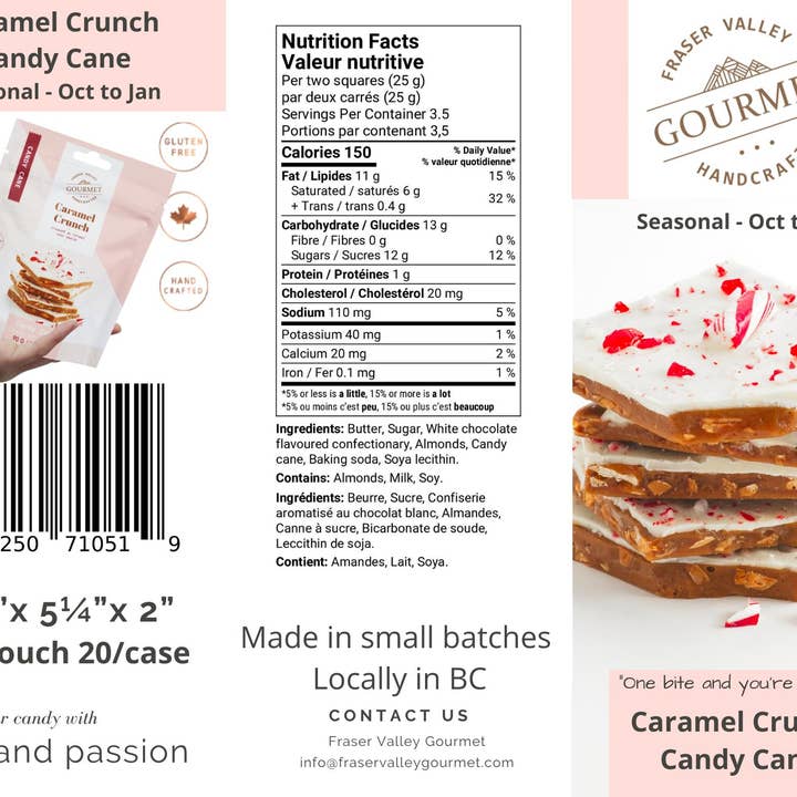 Fraser Valley Gourmet Ltd. - Wholesale Chocolate Covered Sweets - Caramel Crunch - Candy Cane3