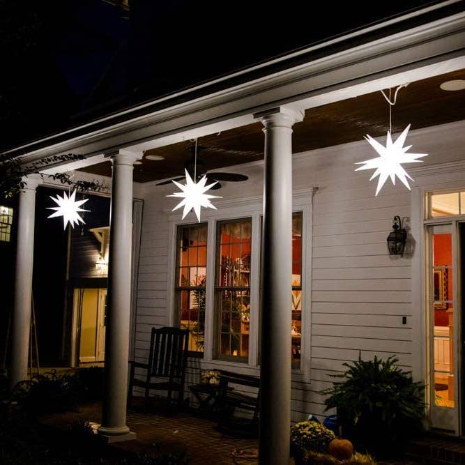 Elf Logic - Wholesale Christmas Decoration - 18" Easy Assembly Moravian Star - Hanging Outdoor Star Light