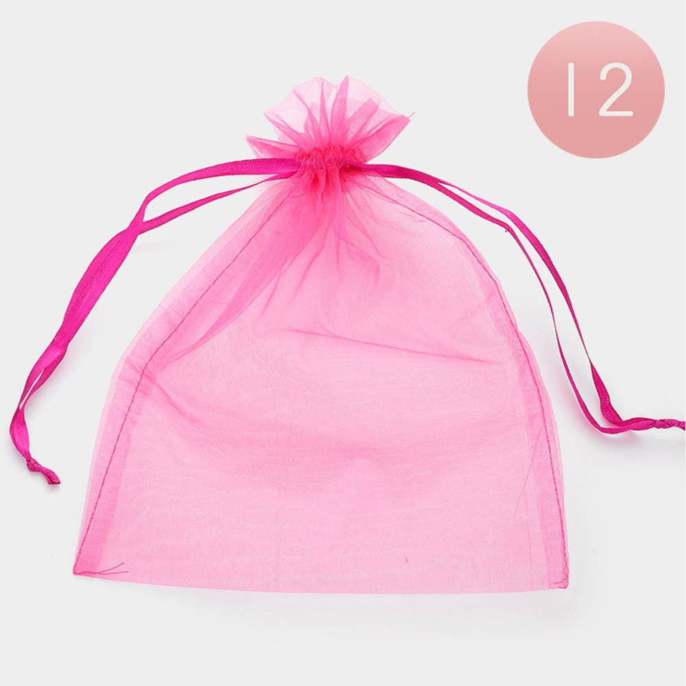 Sensibling Corp. - Wholesale Gift Bag - 12PCS - 6.75 X 9.5 Ribbon Organza Gift Bags
7