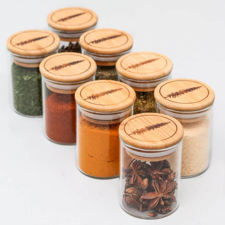HighTree - Wholesale Jar - 150ml Glass Jar with Bamboo Lid (Tree Engraved)