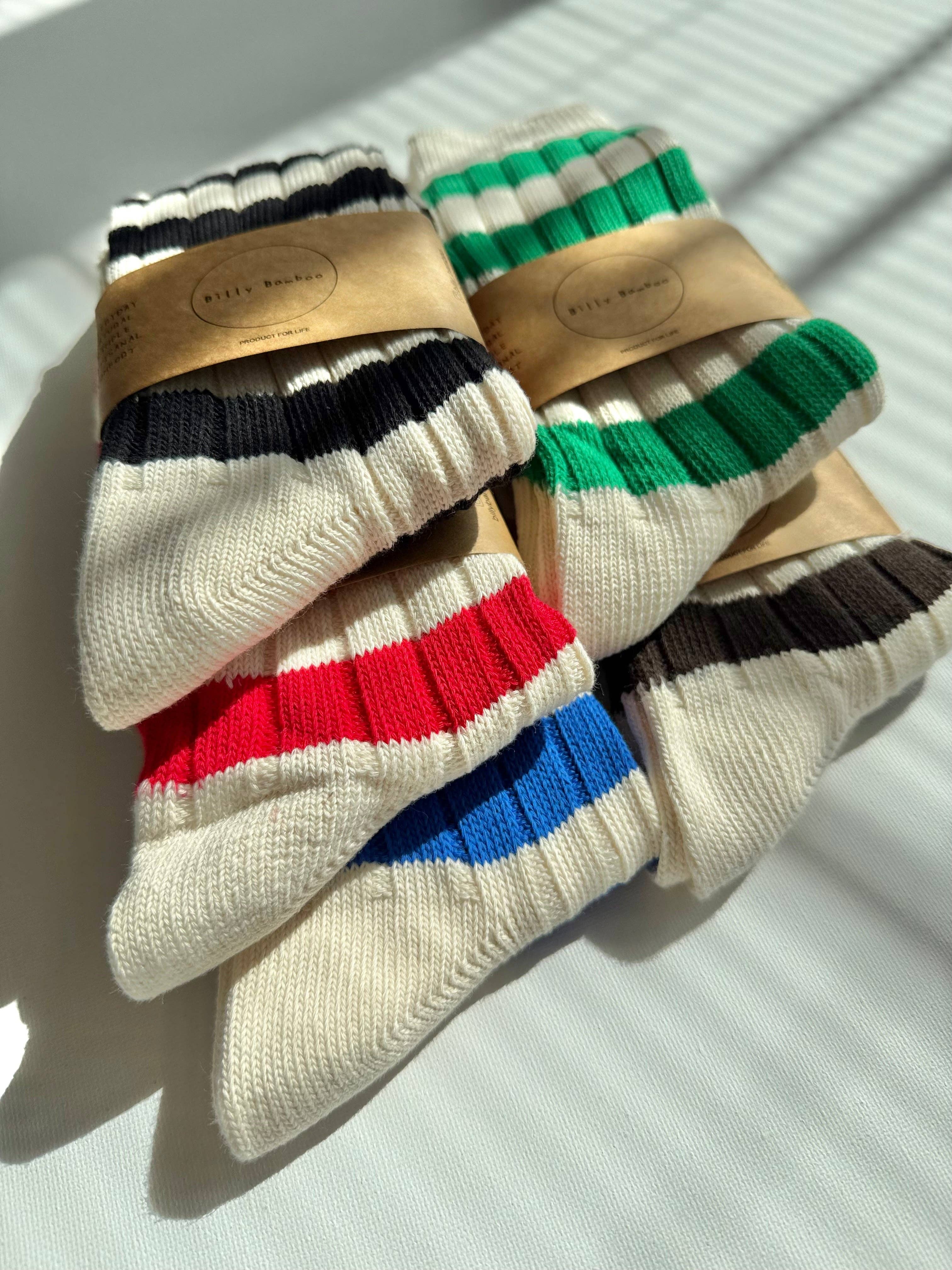 Billy Bamboo – Meias - Unissexo por atacado – MEIAS ALTAS COM RISCA COLORIDA10