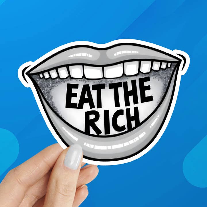 Coastal Creators of Connecticut - Wholesale Phone & Laptop Stickers - Eat the Rich Laptop Water Bottle Sticker3