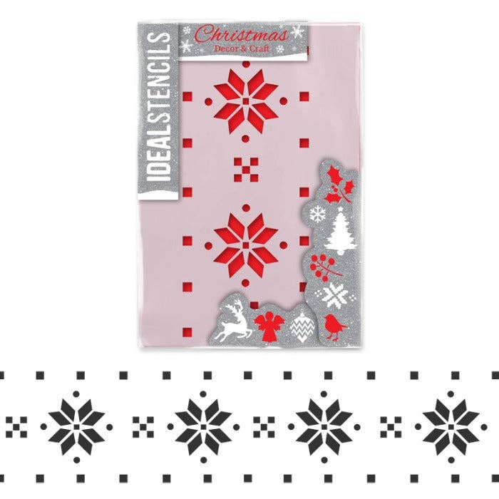 Estêncil de borda estrelas escandinavas por atacado de Ideal Stencils