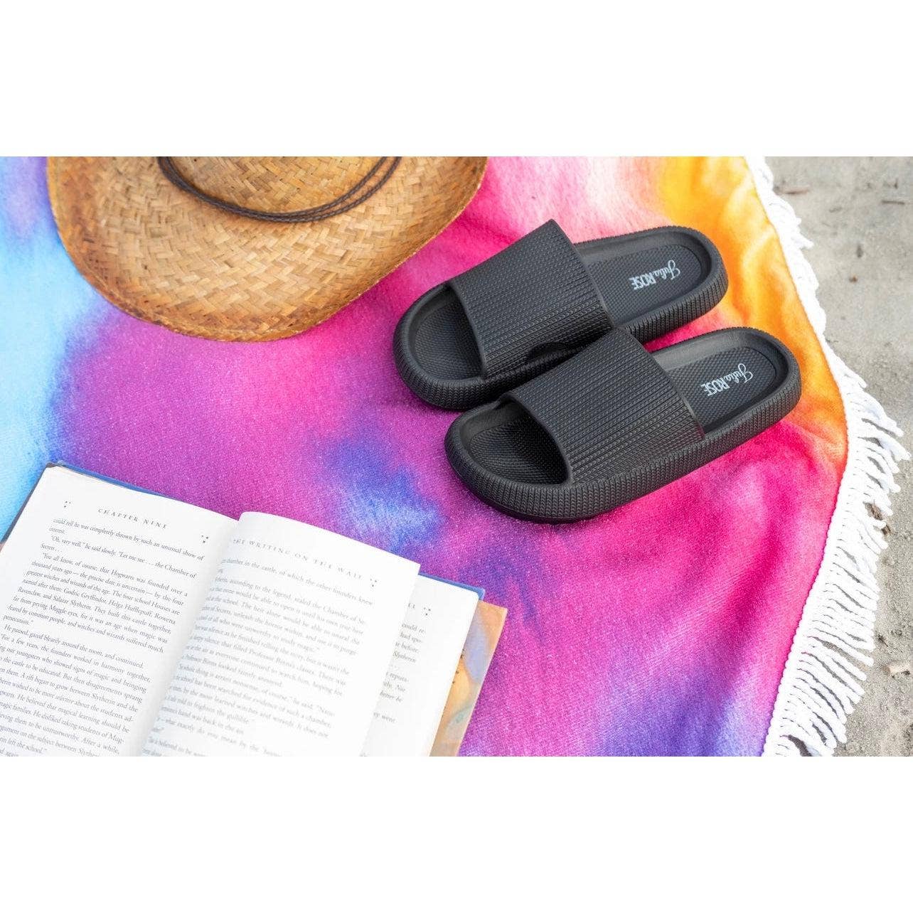 Julia Rose Wholesale - Wholesale Slides - Women's - Black Insanely Comfy -Beach or Casual Slides6