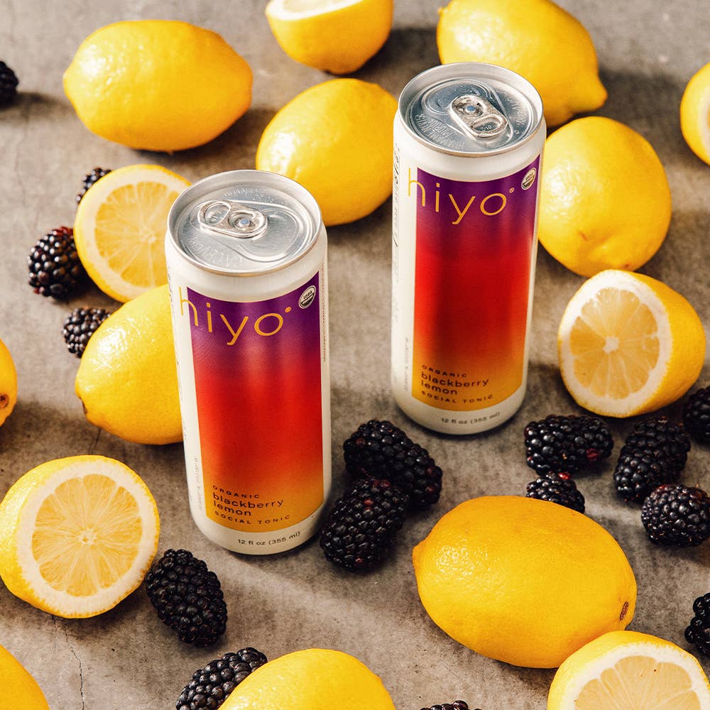 hiyo - Wholesale Non-Alcoholic Aperitif/Mocktail - blackberry lemon | organic social tonic | 4-packs2