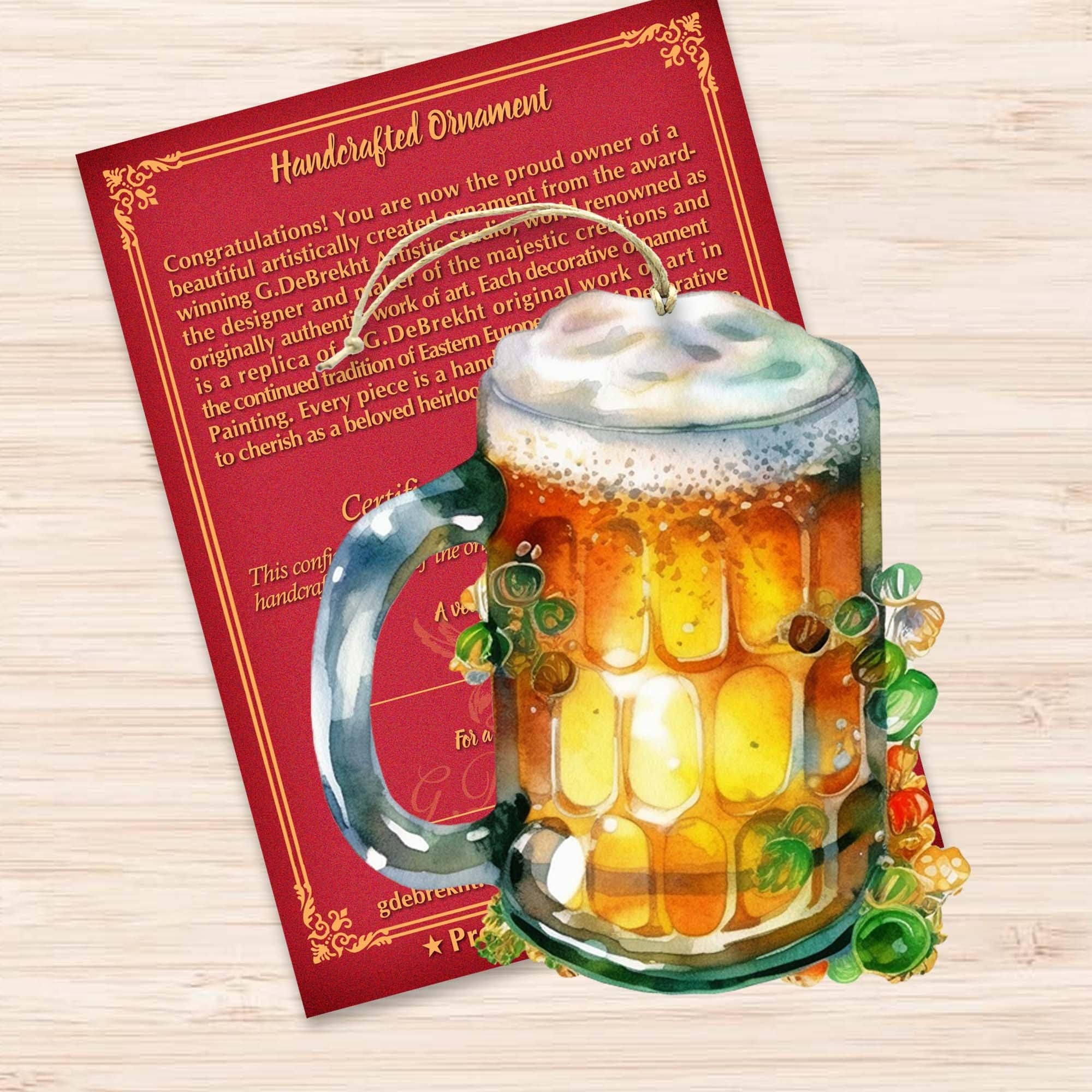 Designocracy - Wholesale Ornament - Irish Beer Mug Wooden Ornaments St Patrick by G. DeBrekht5