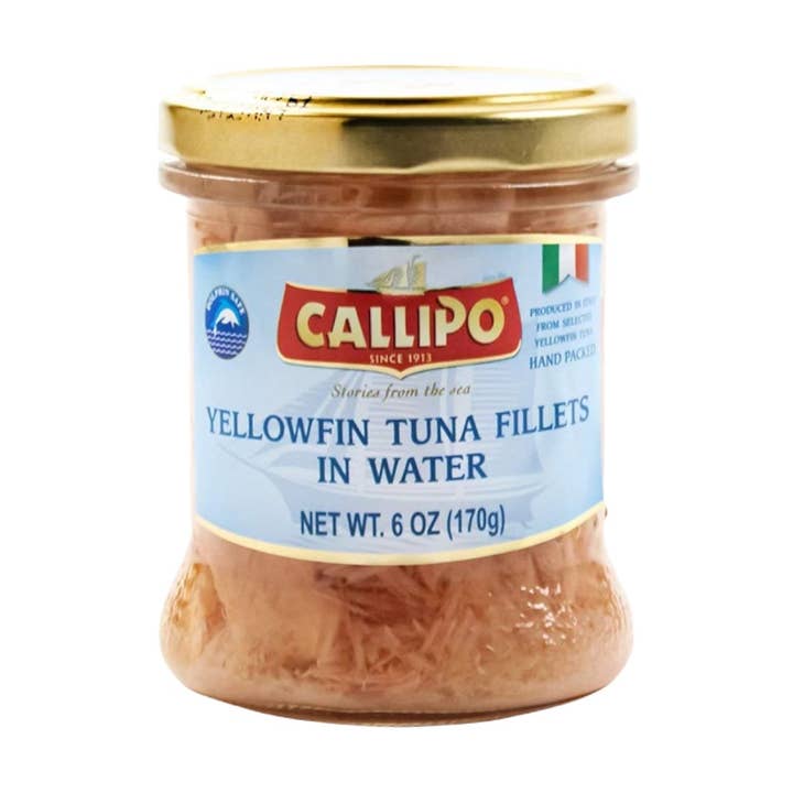 Callipo Yellowfin Tuna Fillets In Water 6oz. for wholesale by Made in eatalia