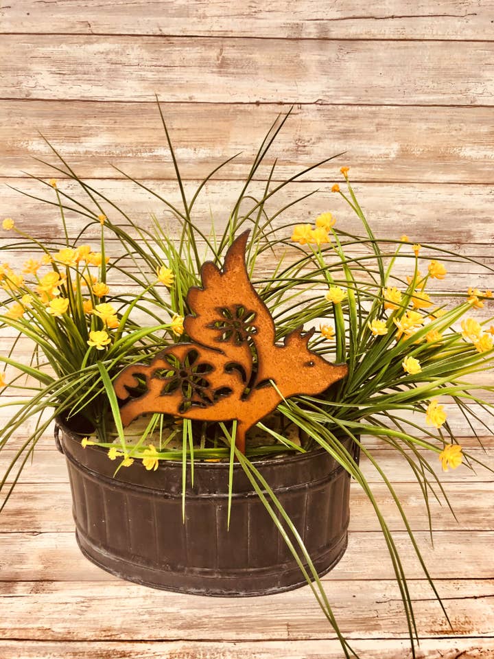 Flying Pig Garden Friend Yard Stake for wholesale by Universal Ironworks USA