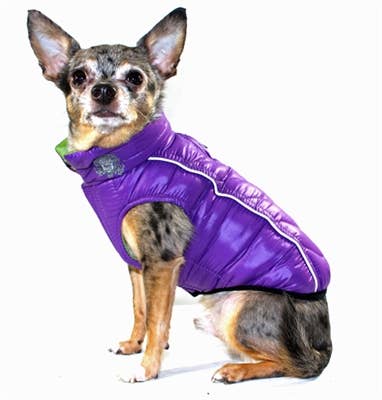 Barker's Bowtique - Vente Manteau – chien - Doudoune réversible et réfléchissante Featherlite - Vert/Violet7