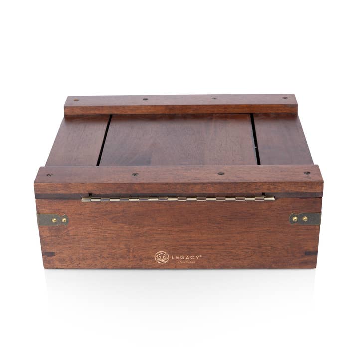 Dark Stain Parawood Whiskey Box with Decanter - Gift Set for wholesale on Faire27