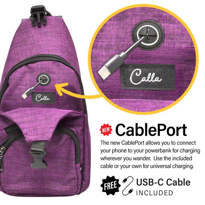 NEW USB-C charging enabled Anti theft Daypack Travel Bags for wholesale by Calla Products