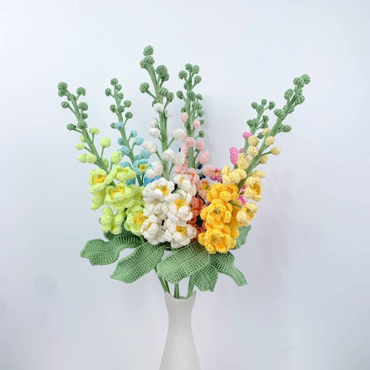 Crochet Delphinium Flower, Handmade Gifts for any occasion for wholesale by Lilyrosy(Duty free)