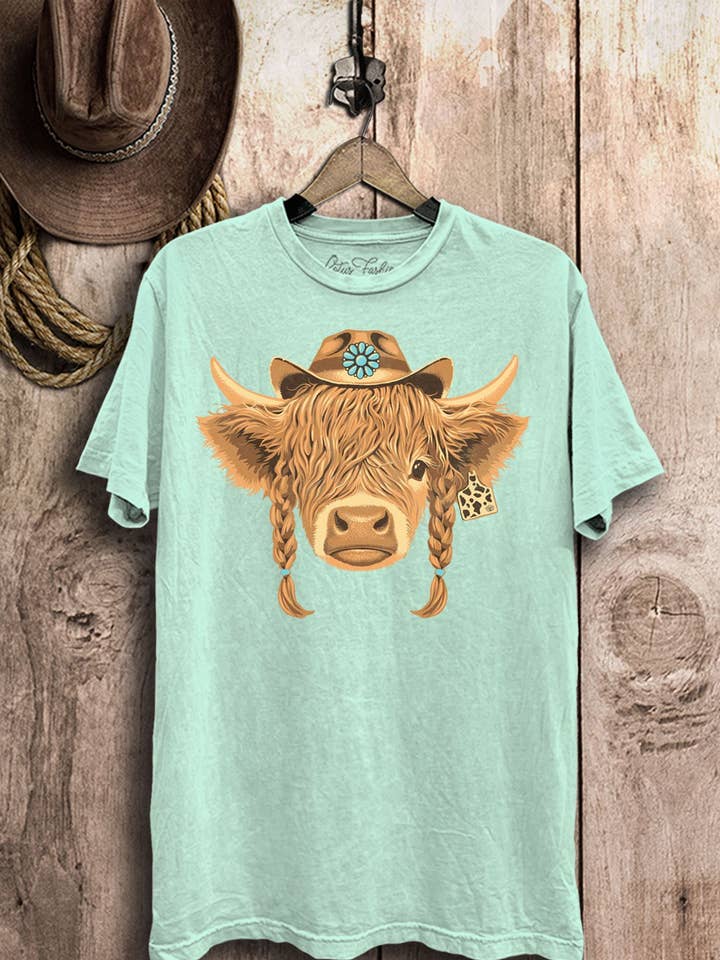 Lotus Fashion Collection - Wholesale Screen Printed T-Shirt - Women's - Highland Cow Graphic Top8